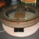 Table basse ancienne roue de charrue